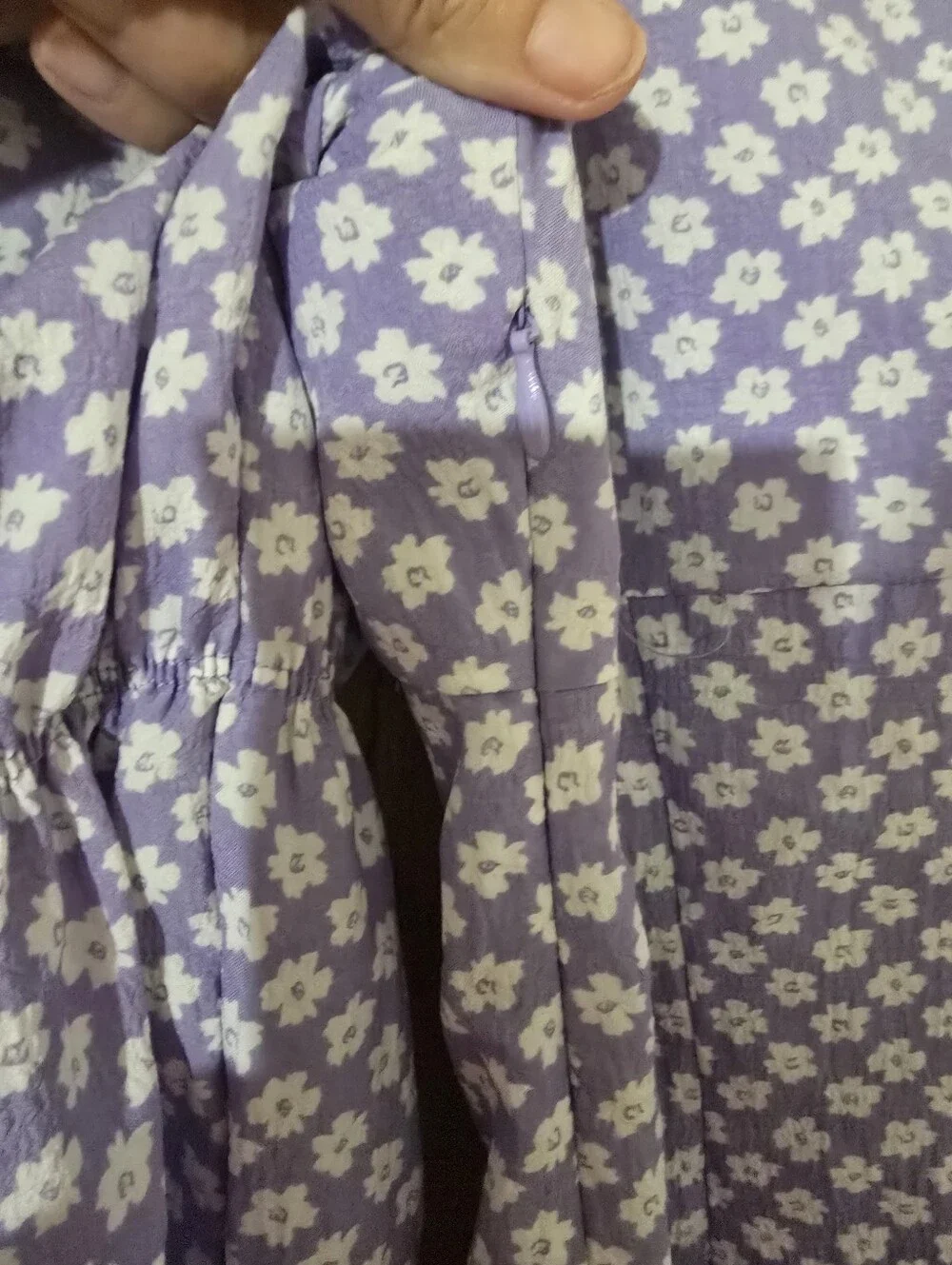 Lilac Floral Long-Sleeve Mini Dress
